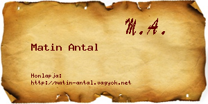 Matin Antal névjegykártya